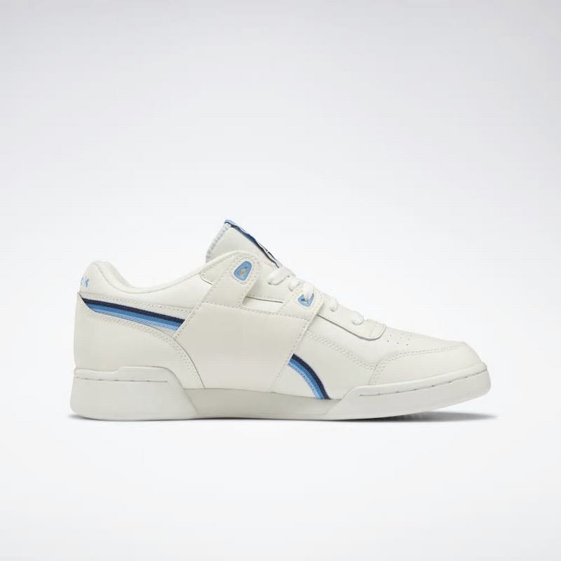 Reebok Workout Plus Shoes Mens White/Blue India XV4232DT